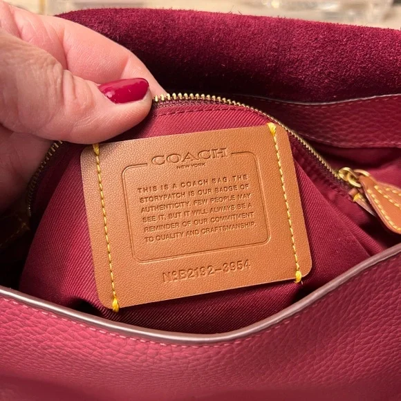 COACH Pebbled Leather Tabby Medium Size - Picture 12 of 13